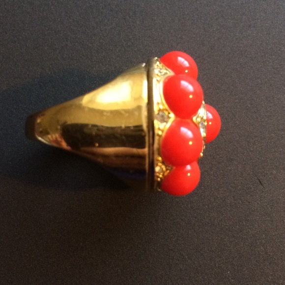 Gold and Burnt Orange Ring - Picture 6 of 6